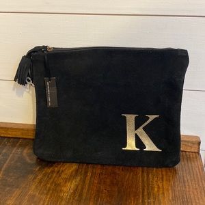 *5/$20* Brand new, Max Studio, black suede, carry-all pouch